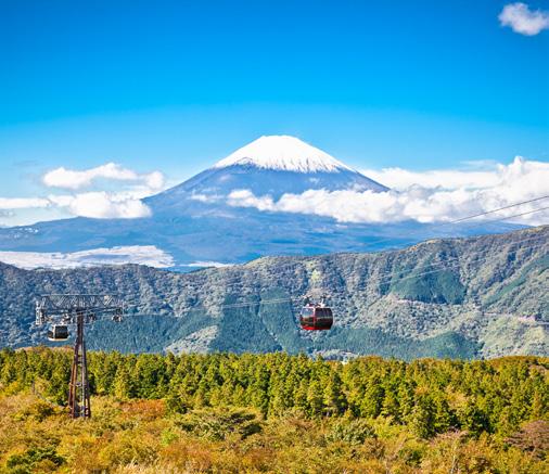 Ropeway at Hakone Steamy Walking Trails at Owakudani Fuji-Hakone-Izu National Park FULL-DAY TOUR TO HAKONE WITH LUNCH (With Three-Night Package Only ) After breakfast, you ll board your coach for the