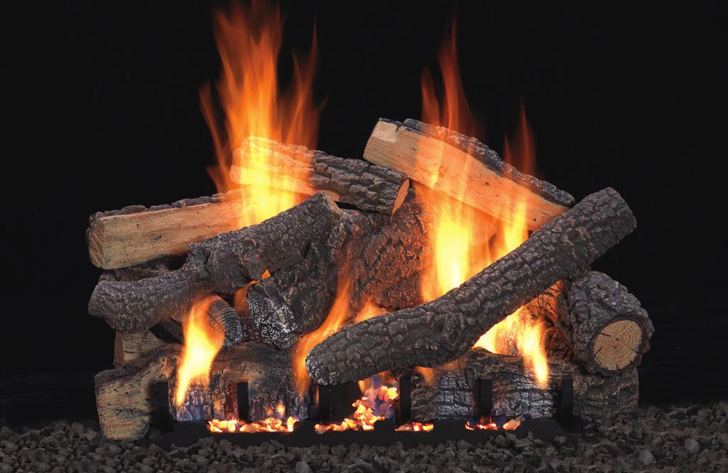Just like a wood fire, a vented gas log set provides plenty of mesmerizing flames and flickering light.