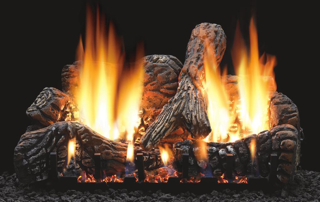 Vented Slope Glaze Clean Burn Series Slope Glaze Vented Burners and Gas Log Sets A vented gas log set makes a great alternative to the hassle of building a log fire in your wood-burning fireplace.