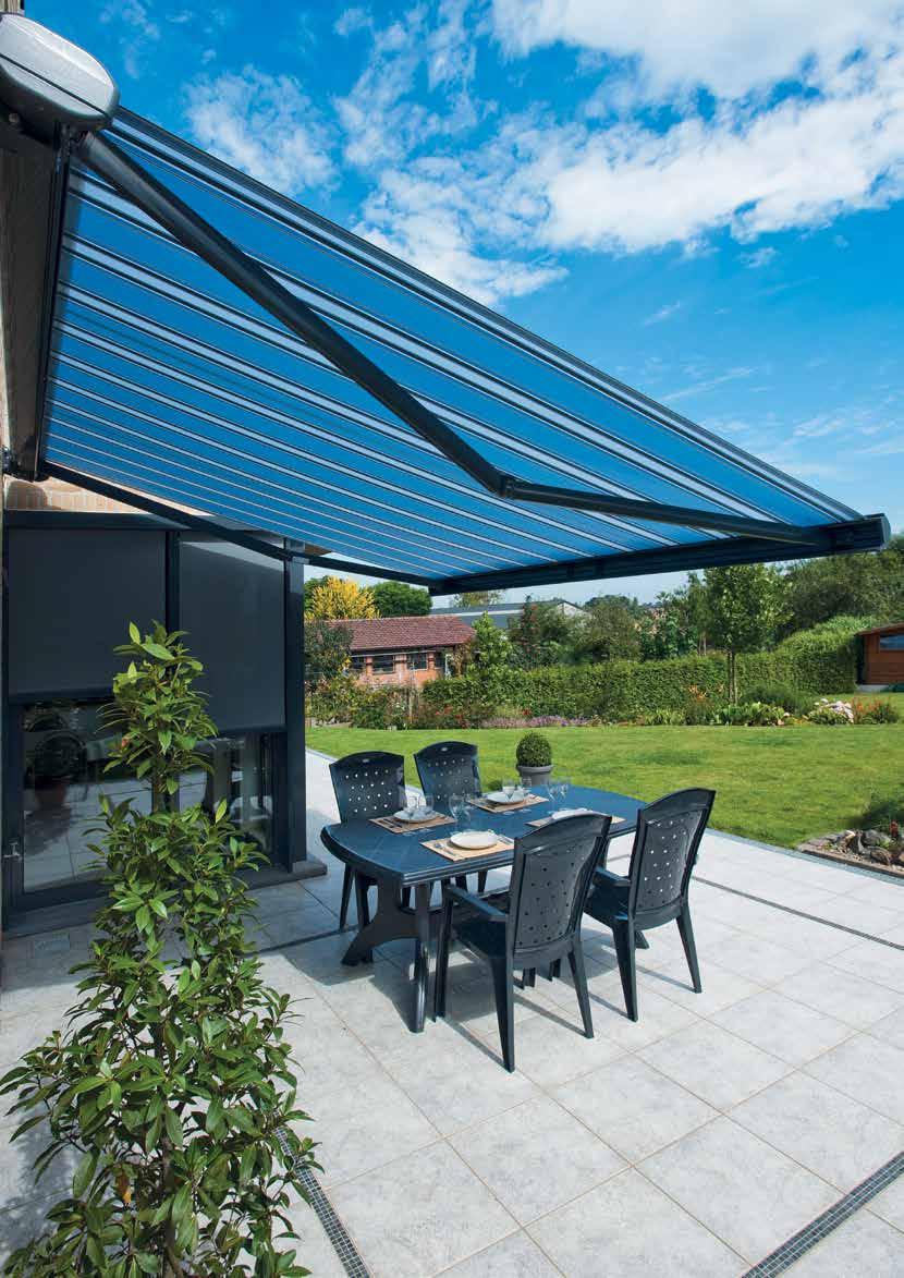 The stylish awning with modern trim CA430 The CA430 keeps your terrace cool whilst keeping the sun away from your windows.