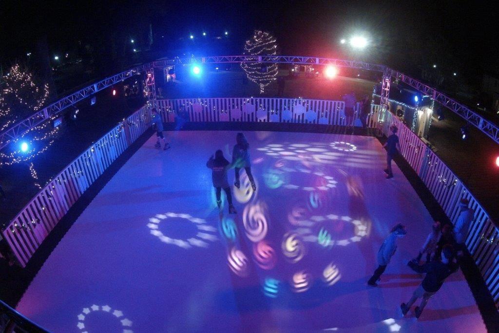 This rink in the center of Springdale Estate and park, beautifully decorated for the holidays, is a perfect