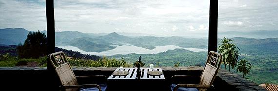 Republic of Congo. The lodge has superlative views of the volcanoes and the neighboring countryside.