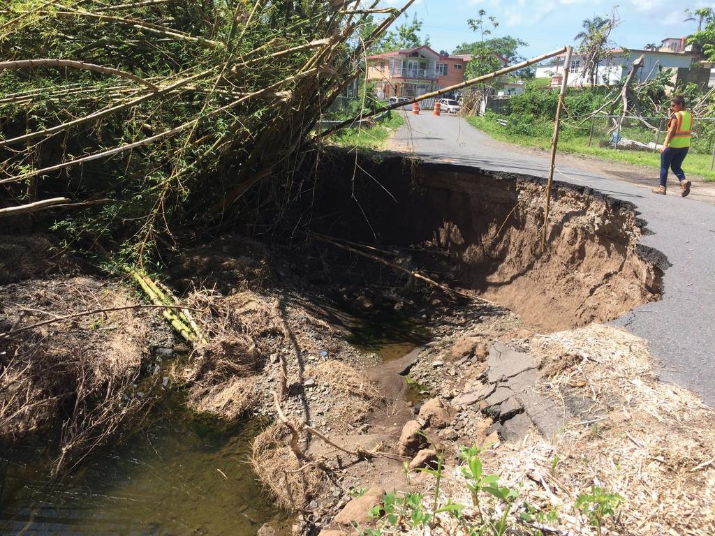 Joangelli González, CSA Group, LLP Collapsed road due to large amounts of debris accumulated in Mayagüez, Puerto Rico.