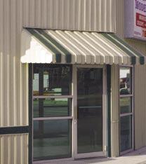 Aluminum Awnings, Valance End 22 projection 65 width Aluma Vue 25 projection 48 width, Regular End 50 projection 8 width Added beauty to your home Providing a larger, more luxurious look, the awning