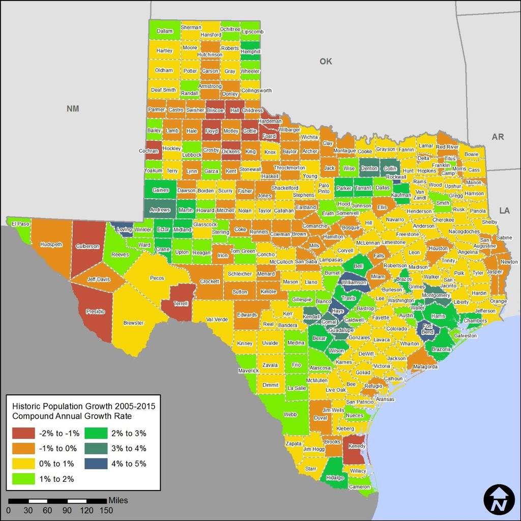 SOCIOECONOMIC OVERVIEW OF TEXAS Figure 2-1 Historic Population Growth by