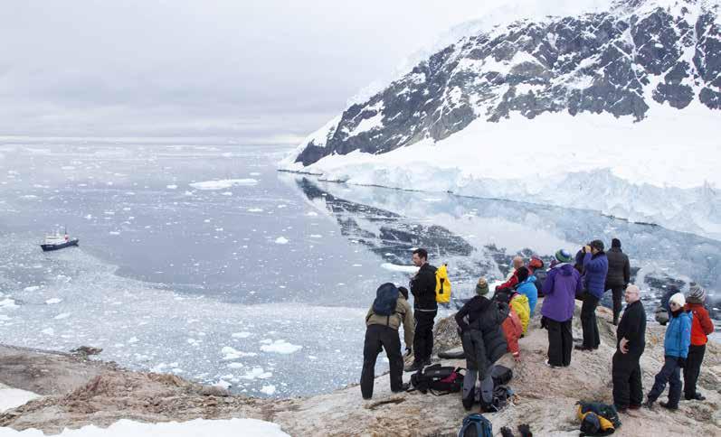 HIGHLIGHTS Champagne celebration on ship s bow at Antarctic Circle, 66 33 South Kayakers paddle amongst ice floes and curious wildlife (surcharge applies) Aim to reach seldom-visited sites in Crystal