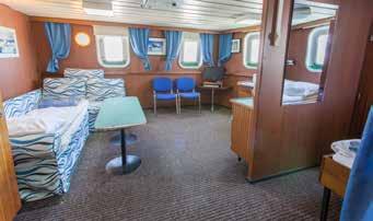 6 metre, 54-passenger ship designed for polar cruising and features a variety of public areas, outer decks, lecture room, dining rooms, lounge bar, library and sauna.