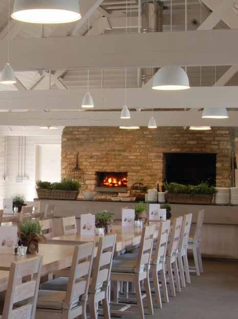 DAYLESFORD ORGANIC CAFÉ The main dining room at our Cotswolds farm is a converted barn with high