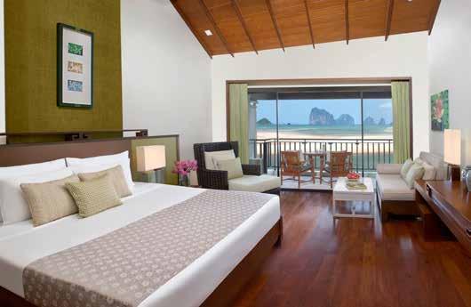 ACCOMMODATION Hear the sound of waves lapping the shore while you unwind in the beautifully appointed and elegantly furnished rooms at Anantara Si Kao Resort.