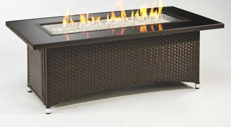 Monte Carlo Fire Pit Table with optional glass guard MCR-1242-BLK-K with GLASS GUARD-1242