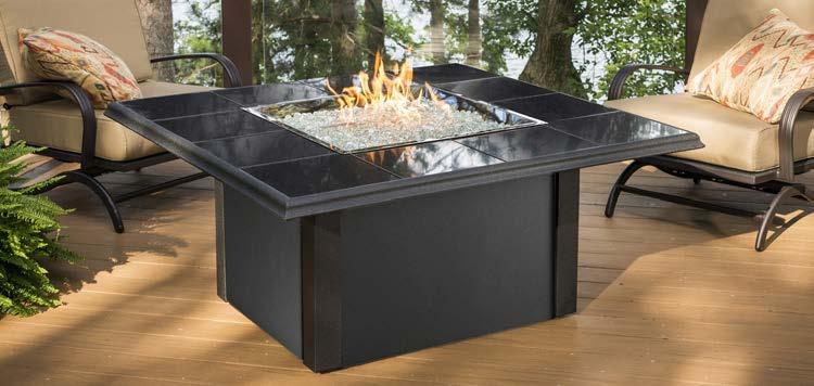Glow Brown Burner & Copper Crushed Glass PR-2424BRN with GLASS GUARD-2424 & GFC-CRUSH-C Outdoor-rated faux stone and durable Mocha