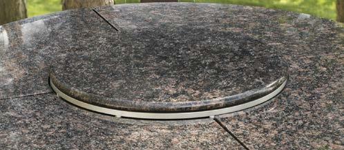 Granite top comes with matching lazy susan swivel burner cover