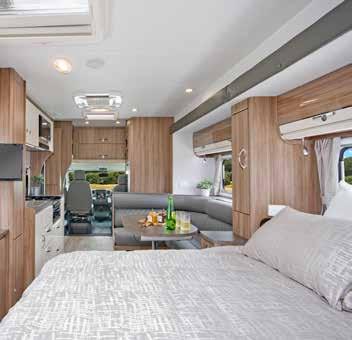 This Mercedesbased motorhome boasts a huge space in the back for carrying all kinds of toys from golf clubs and surf boards to