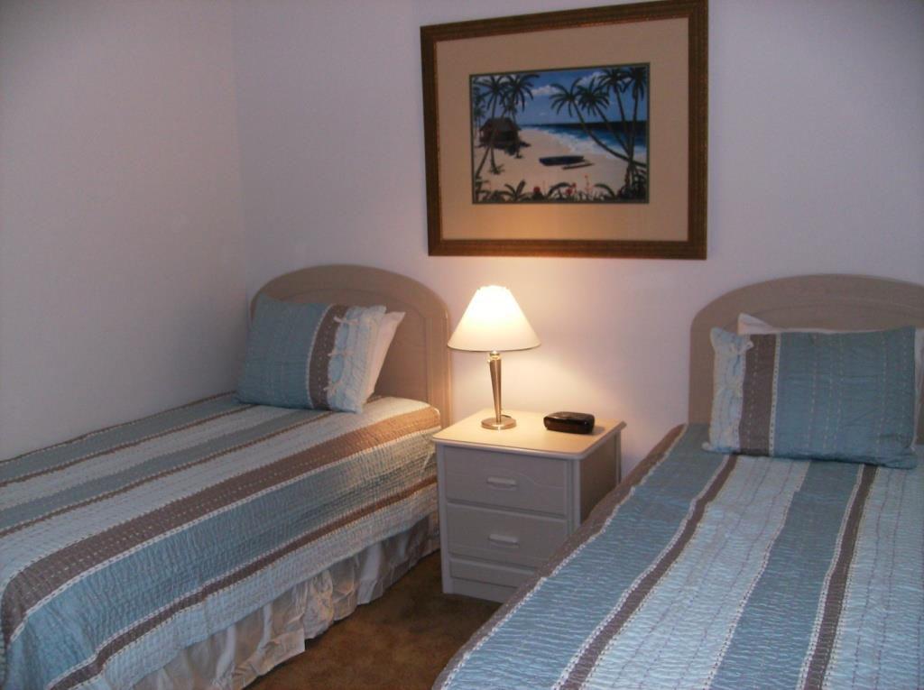 The other twin room is decorated to suit teens or adults.