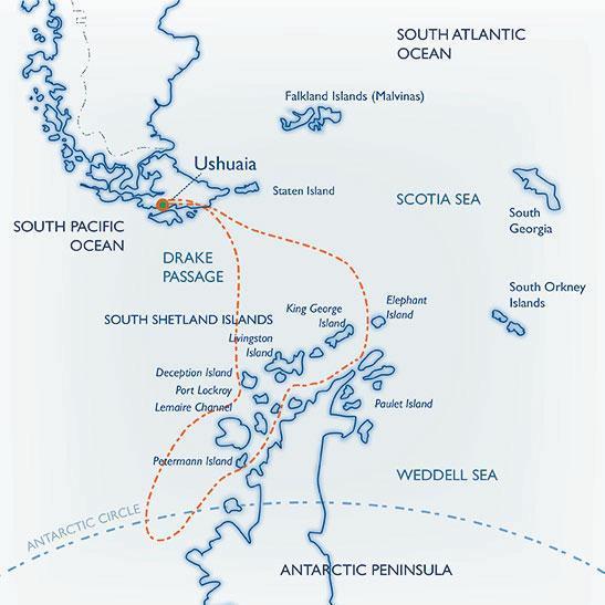 FEBRUARY 18 & 19: At Sea Crossing the Drake Passage Named after the renowned explorer, Sir Francis Drake, who sailed these waters in 1578, the Drake Passage also marks the Antarctic Convergence, a