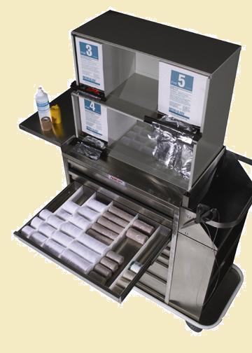 Casting Supply Carts Stainless Steel Designed in conjunction with orthopedic technicians Stainless steel for Plaster of Paris clean-up Provide efficient and effective storage and use of casting