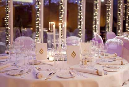 Evening dinners and cocktail receptions sparkle with fairy lights adding to the rooms charms.