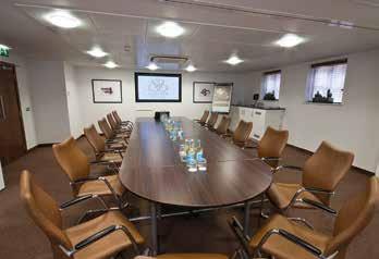 Highgrove Boardroom Floor-to-ceiling frosted windows make this a light, airy and private venue for boardroom meetings for up to people.