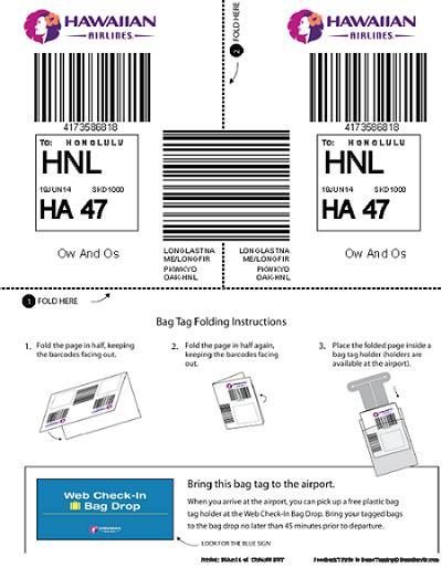 Home-Printed Bag Tags: Opportunities Passengers can proceed straight to baggage drop