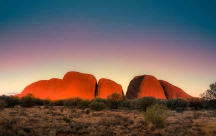 Leave the resort and travel out to the 36 steep-sided domes of Kata Tjuta (the Olgas) the hidden