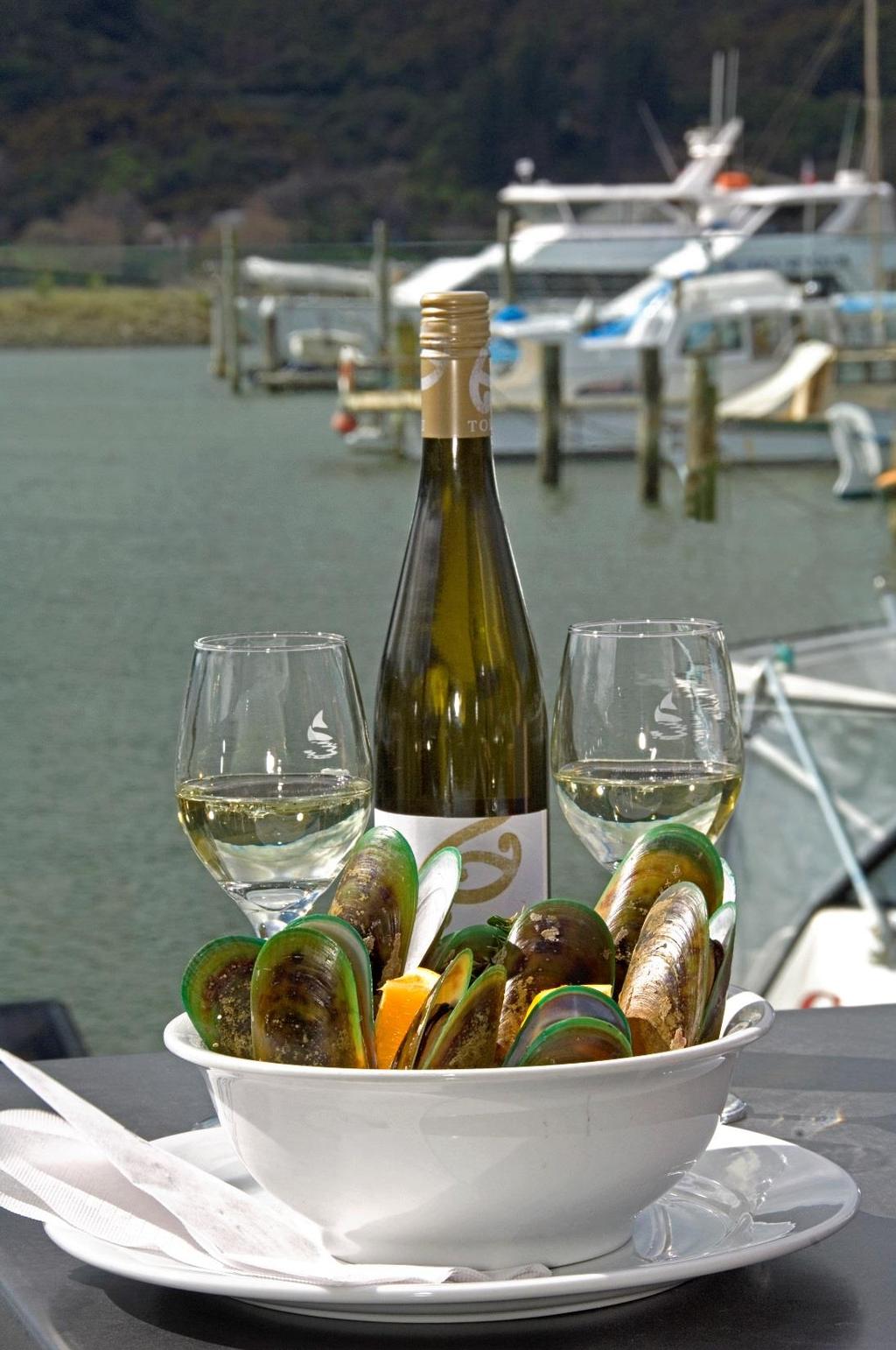 Indulge in Marlborough s wine and food 160 wineries, 37 cellar doors, boutique food producers and amazing seafood Experience Marlborough Tour Company s Greenshell Mussel or Seafood Odyssea