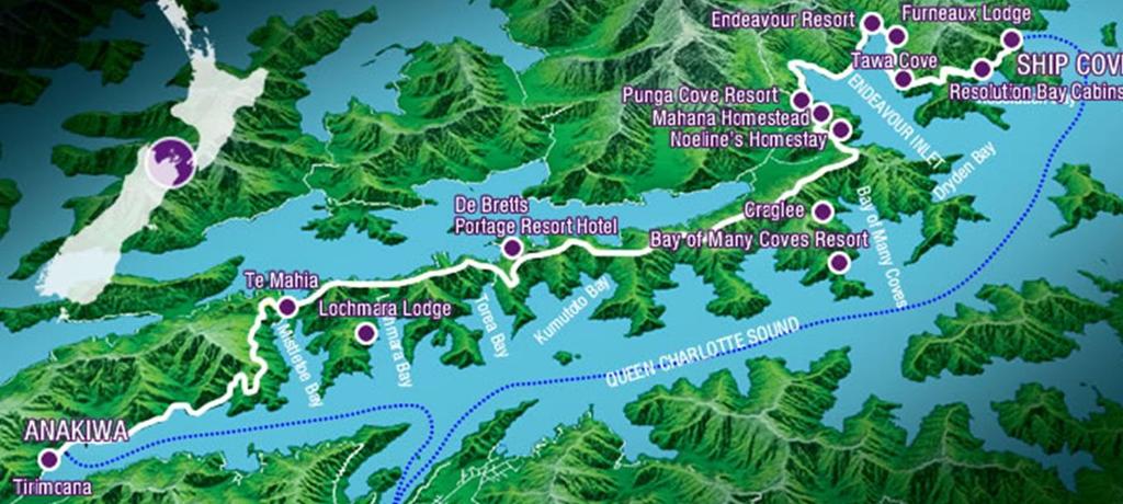 Experience the Queen Charlotte Track 70 km long,