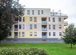 The building has a basement, ground floor, and three upper floors. It consists of 43 apartment units of various sizes, with floor areas ranging from 34 m 2 to 98 m 2.
