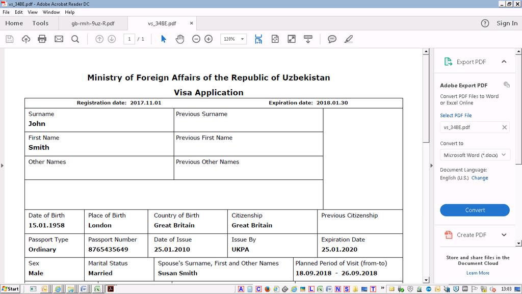 When you open the PDF copy of the form it will look like this: Please note