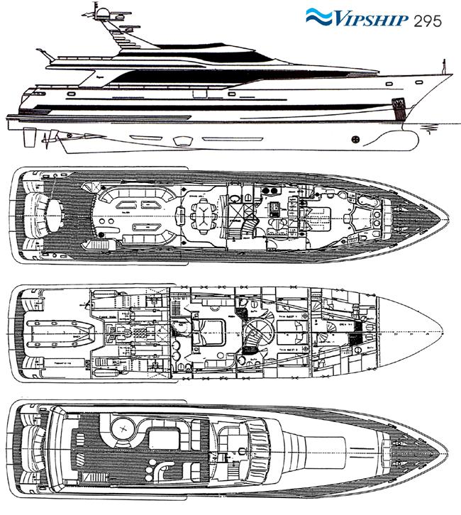 Main specifications Model: BUGARI, Constructed in Italy and Completed at 2003 Designer & Styling: Stelios Sakiotis Hull Naval Architect: Professor Ruggiero LOA: 29,00 metres/ 96 ft Beam Max: 6,95