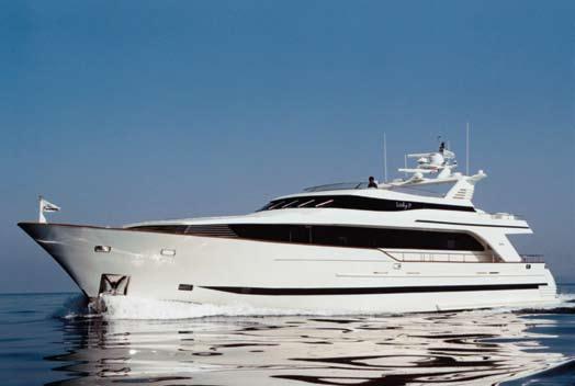 The layout of this semidisplacement hull is unique with a high degree of attention to detail and exquisite styling.