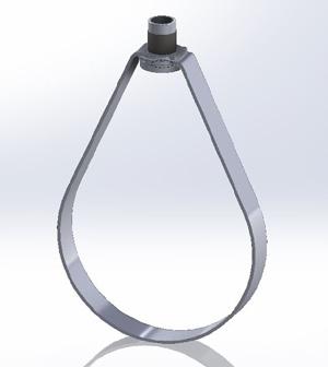 FIG. 310NFPA emlok adjustable swivel ring hanger, NFPA Variants: Pre-Galvanized (310NFG) Plastic Coated 1/2 - (310NFPC) Pre-Galvanized, 3/16 Felt-lined: 1/2 - (310NFFL) Designed for the suspension of