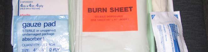 Stocked Sterile Items Dressings 4X4 s Burn dressings