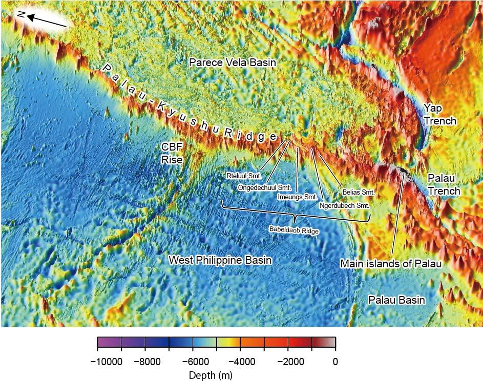 Figure 1 Three dimensional bathymetric image of the North Area as viewed from the