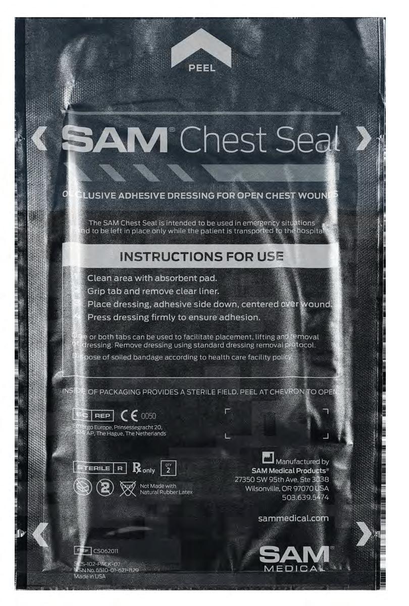 FAQS Why are there so many notches in the SAM Chest Seal packaging? The notches at the four corners allow quick access to the SAM Chest Seal in less than optimal conditions.