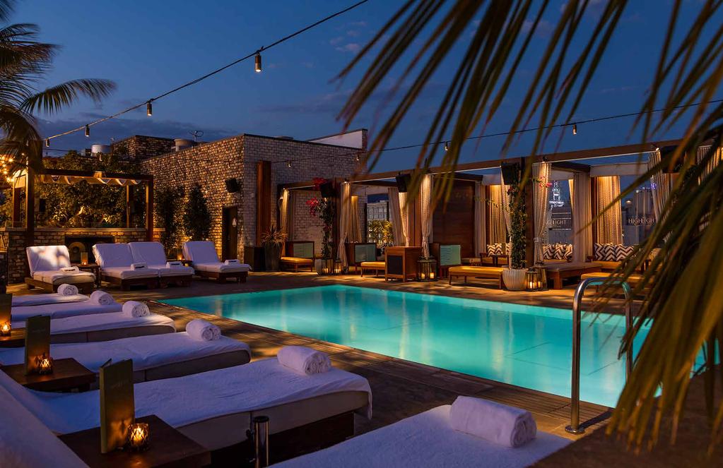 The Pool The Highlight Room s chic, modern sundeck is the ideal destination to relax by the pool on