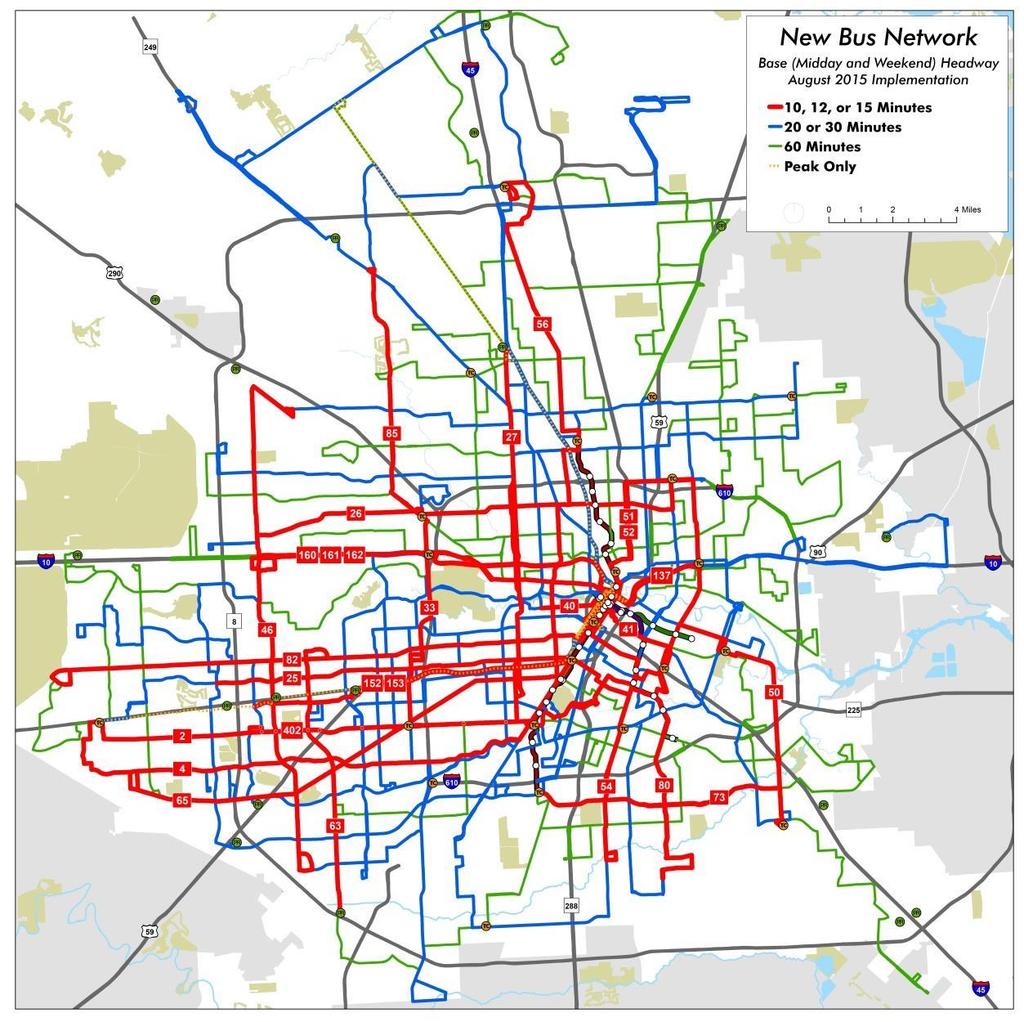 Houston METRO Category Service Area By The Numbers 1,303 sq. mi. Boardings / Routes (FY2016) Local Bus 58.