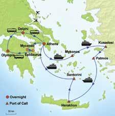 CLASSIC DELIGHT SM 9 Days from $1494 Athens, 3-Day Classical Tour & 3-Day Cruise DAY BY DAY ITINERARY DAY 1, SUN ATHENS: Upon arrival in Athens, you will be met and transferred to your hotel.