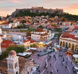 SM AEGEAN ESCAPE 13 Days from $2078 Athens, Mykonos, Santorini & 4-Day Cruise DAY BY DAY ITINERARY View of the Old Town, Athens DAY 1, TUE ATHENS: Upon arrival in Athens, you will be met and