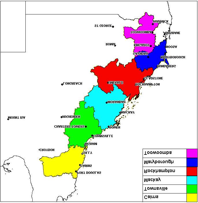 Coverage Map Queensland (AM-A) A) Based on 2001 statistical Local Area Boundaries Source: