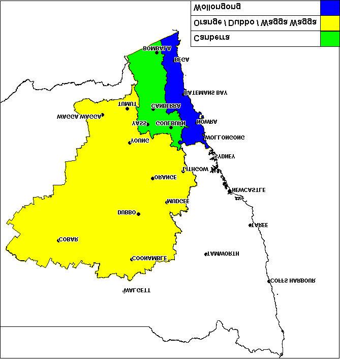 Coverage Map Southern NSW (AM-C) Based on 2001 statistical Local Area Boundaries Source: