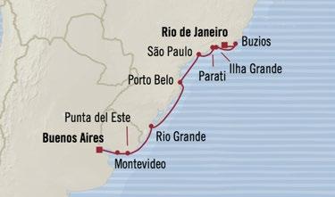 BRAZILIAN RHAPSODY Bueos Aires to Rio de Jaeiro 11 days 4 Mar 2020 INSIGNIA Overight - Rio de Jaeiro S* Pethouse 6,249 5,499