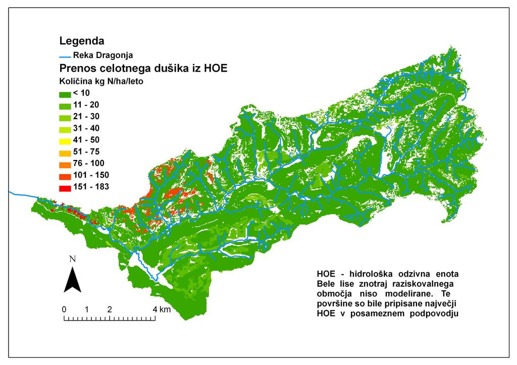 149 Glavan M. Vpliv spremenjene rabe zemljišč na količino in kakovost vode v reki Reki... in reki Dragonji. Slika 6.