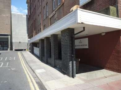 The car park exit gives access to the hotel through the Queensbury Mews back entrance.