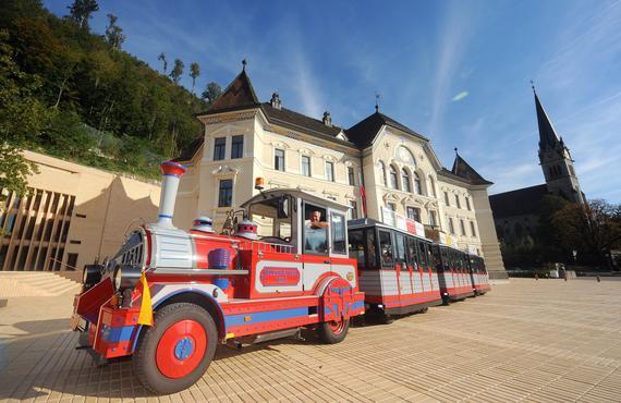 The toy train takes you to the historical part of Old Vaduz, where you can have a photo stop at the famous Red House and take