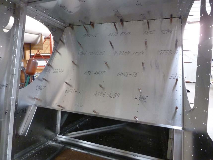 P/N: C75F6-7 Baggage Back Channel Cleco the Baggage Back Channel to the Fuselage Side Skin, the rivet line rear of the rear window.