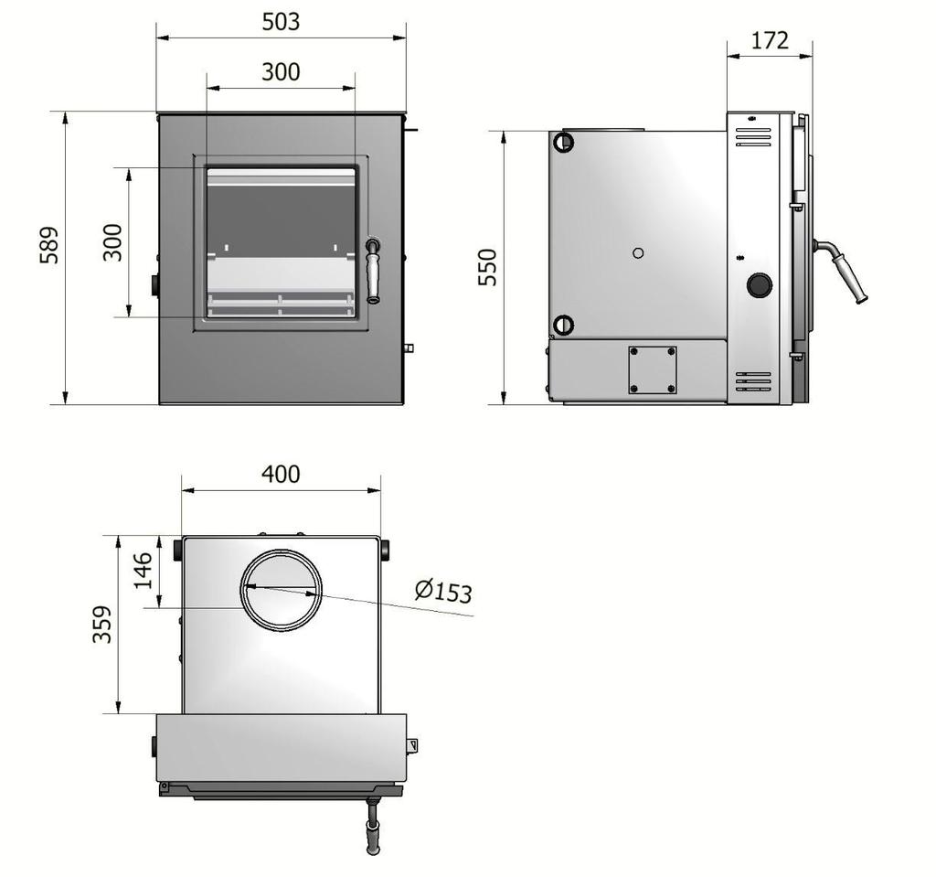 8.0 Stove Dimensions Fig.