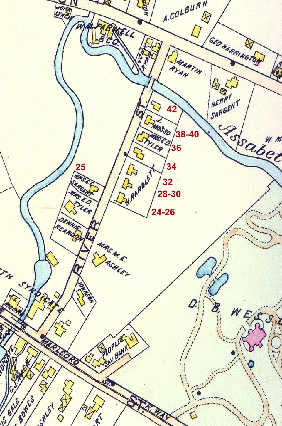 Figure 2: River Street as shown on the 1898 Richards map;