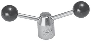 Double Handle Locking Lever Material: Low Carbon Steel Finish: Zinc Plate Thread: Class 2B-UNC or Class 6h Handles: Copper brazed into the hubs Ream: +.001 -.000 Metric Ream: +.025 -.