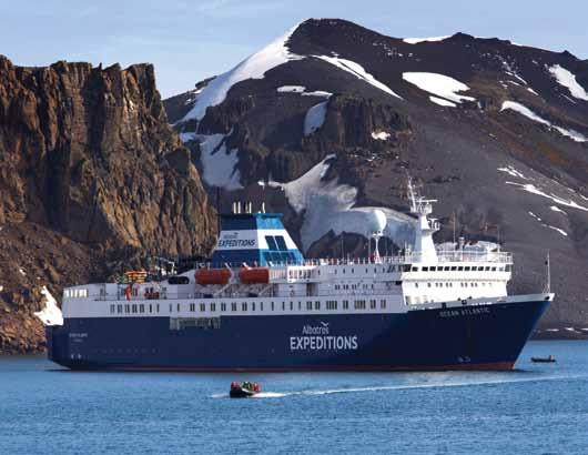 OUR VESSEL MV OCEAN ATLANTIC Her high maneuverability, shallow draft and strong engines allow for extended voyages into isolated fjords,