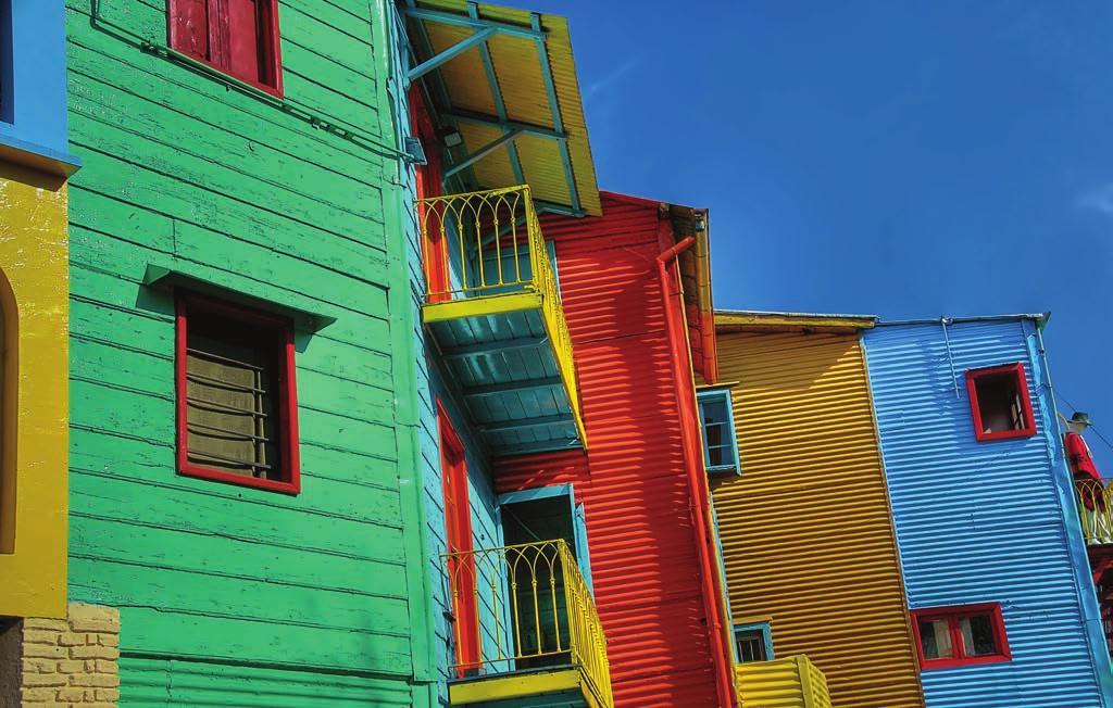 a historical neighborhood and the oldest district of Buenos Aires. Visit La Boca, a very colorful area of painted houses. Continue to Recoleta Cemetery, home to the grave of Eva Duarte, Evita.